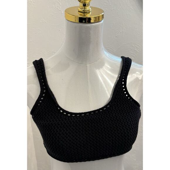 Stockholm Atelier & Other Stories Black Crochet Bra Top Size Small Boho Goth - Picture 1 of 6